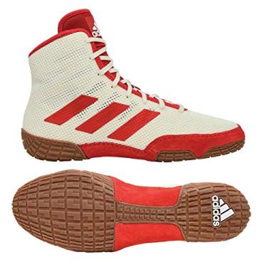 Imagem de adidas Tech Fall 2.0 Wrestling Shoe, Chalk White/Scarlet/Gum 2, 4 US Unisex Little Kid