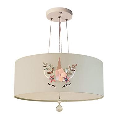 Imagem de Lustre Pendente Infantil Unicórnio Cúpula Cinza 50x15 3E27