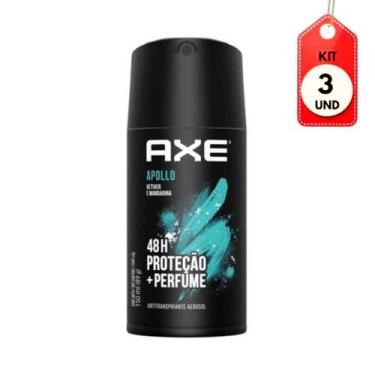 Imagem de Kit C/03 Axe Apollo Body Spray Antitranspirante Desodorante 150ml