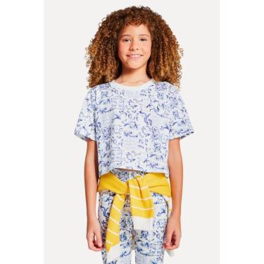 Imagem de Infantil - Camiseta Cropped Menina Azulejo Reserva Mini Off-white  menina
