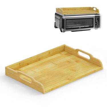 Imagem de GLOWYE Tábua de corte para forno de fritadeira a ar livre Ninja Foodi SP101 SP201 SP301 SP351, tábua de corte de bambu resistente ao calor com alça/pés de silicone para forno torradeira Ninja