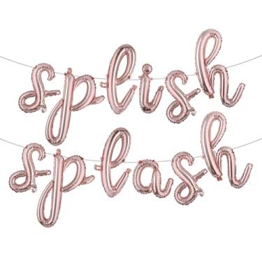Imagem de Splish Splash Birthday Decoration Boy Splish Splash Birthday Bash Party Supplies Splish Splash Birthday Balloons Pool Birthday Party Decoration Balloons (L SPLISH SPLASH Rose Gold)