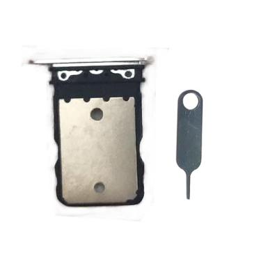 Imagem de Suporte de bandeja para cartão SIM Micro SD adaptador de substituição para Google Pixel 6 pro (prata)