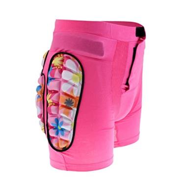 Imagem de Macacão infantil protetor de quadril para crianças, esqui, patinação, snowboard, ciclismo, acolchoado, rosa, XX-Small