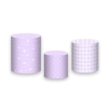 Imagem de Trio de Capas de Cilindro - Margaridas Delicadas Lilás Suave 071 - Via