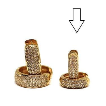 Imagem de Brinco de ouro 18k Argola 1,2Cm e 1,7Cm - Elegancy Joias