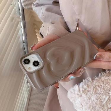 Imagem de Brilhante 3D plissado coração amoroso coração caixa de telefone para iPhone 15 11 12 13 14 Pro Max Candy Color Wave Shape Creative Soft Back Cover, S4, para iPhone 11