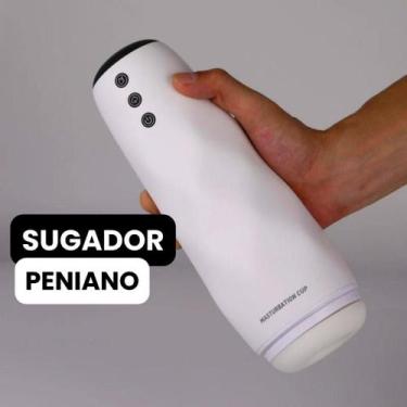 Imagem de Masturbador Elétrico Sugador Peniano Lanterna Recarregável Punheteira 