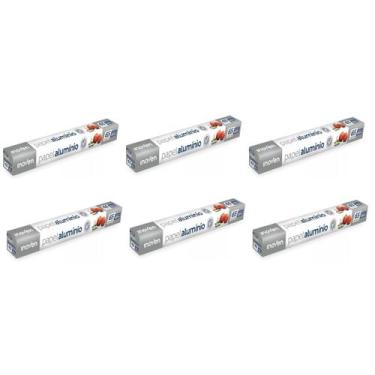 Imagem de 6 Rolos Bobina Papel Aluminio 45cm X 65 Metros - Inoven