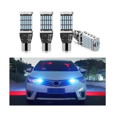 Imagem de BESULEN Pacote com 4 luzes de ré de LED para carro, T15 4014 45SMD Chipsets Lâmpada de luz de reserva, luz de pisca-pisca de freio de carro, sem erros, luz de seta, sem polaridade 12V DC W16W (azul gelo)
