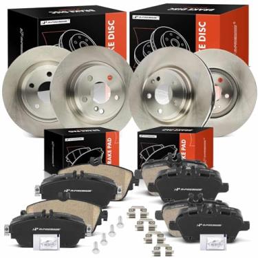 Imagem de A-Premium Rotores de freio a disco sólido dianteiro e traseiro + kit de pastilhas de cerâmica compatível com modelos selecionados Mercedes-Benz e Infiniti - CLA250 2014, GLA250 2015-2020, QX30