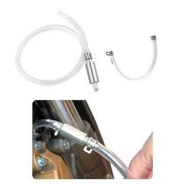 Imagem de IHOTDER Mangueira de sangria de freio de carro com válvula de retenção unidirecional, substituição de mangueiras de sangramento de fluido de freio durável, ferramenta universal de sangramento de freio