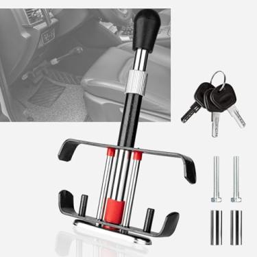 Imagem de Atokrtact Trava de pedal de embreagem de freio automotivo - Dispositivo de carro antifurto resistente de aço inoxidável com trava de segurança de carro de comprimento ajustável para carros, caminhões,