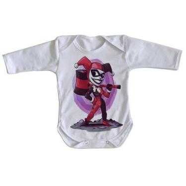 Imagem de body nenê criança roupa bebê manga longa Arlequina Palhaço - Empório D