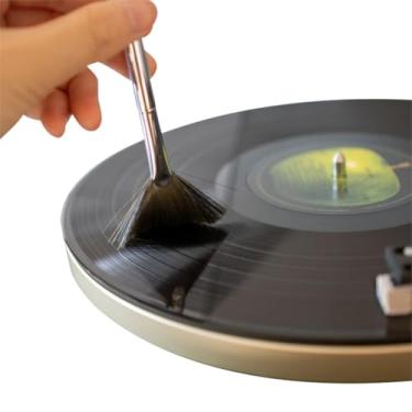 Imagem de Escova de limpeza de dupla ação geral antiestática Matrix - Escova de limpeza de discos de vinil de cabelo condutora para áudio, toca-discos, LP, CD e agulha Stylus