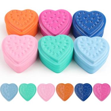 Imagem de 120 peças bandeja descartável suporte de cola de cílios postiços almofada de palete de plástico para extensões de cílios (6 cores mistas)