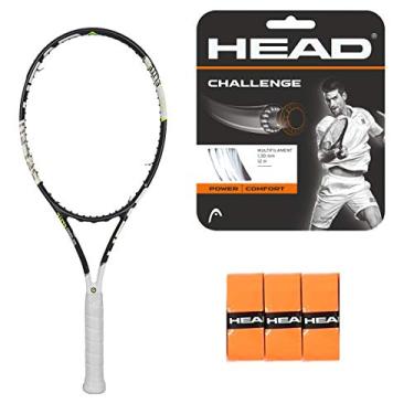 Imagem de HEAD Raquete de tênis Graphene XT Speed Elite com corda de tênis Challenge e Xtreme Soft Tennis Grip VERMELHO Pacote com 3