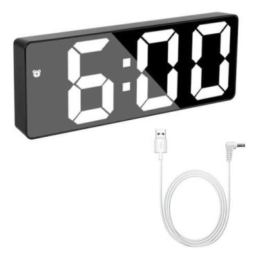 Imagem de Relógio Digital De Mesa Parede Com Data Leds Alarme Alto Usb - Baihuo