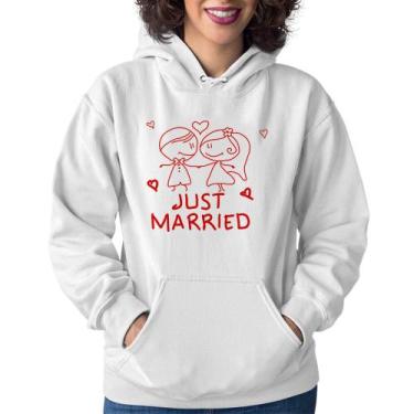 Imagem de Moletom Feminino Just Married - Foca na Moda, Branco, G
