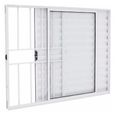 Imagem de VENEZIANA 3 FOLHAS L-20mm C/ GRADE BRANCO - Inove Esquadrias