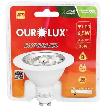 Imagem de Lâmpada Led Ar70 4,5W Bivolt Gu10 Quente 2700K - OUROLUX, Bivolt