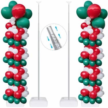 Imagem de Balloon Column Stand Kit for Floor,Set of 2, SOFTTIME Adjustable and Reusable Balloon Tower Stands Kit with Heavy Base, Metal Balloon Display for Birthday, Wedding, Baby Shower,Party Decorations