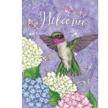 Imagem de Briarwood Lane Bandeira de jardim de beija-flor e hortênsia