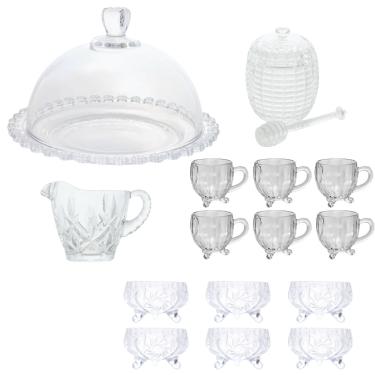 Imagem de Jogo de Café da Manhã com 15 Peças Transparentes Cristal - Saldão