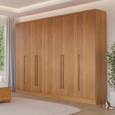 Imagem de Guarda-Roupa 6 Portas Portugal E Comoda 4 Gavetas Chicago Espresso Móveis Cinamomo