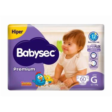 Imagem de Fralda Infantil Babysec Premium Hiper G com 60 Unidades