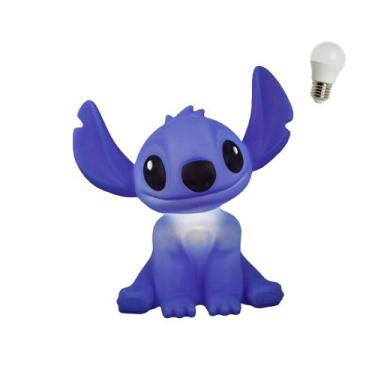 Imagem de Luminária Stitch Disney com Lâmpada LED Abajur Decoração Quarto Menina