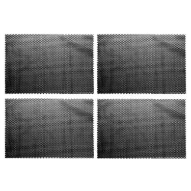 Imagem de Jogo Americano 4 Lugares Preto PVC Antiderrapante Flex Sousplat Retang