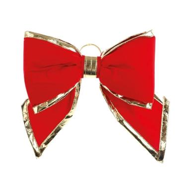 Imagem de Decoração Laço Vermelho De Veludo Com Borda 30cm - 1 Unidade
