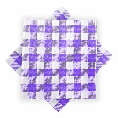 Imagem de Guardanapo De Papel Xadrez Lilás 20cm X 21cm - 50 Unidades
