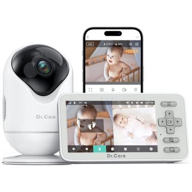 Imagem de Babá Eletrônica Inteligente Dr.Care VistaView Lite WiFi: 1080P, Visão Noturna, Bateria 3000mAh, Controle por App