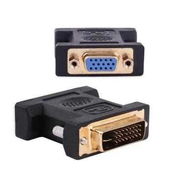 Imagem de Adaptador Dvi 24+5 P Macho P/ Vga 15 Pinos Femea Kit 5Pçs