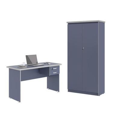 Imagem de Mesa De Escritorio Com Armário 2 Portas Pampulha Azul