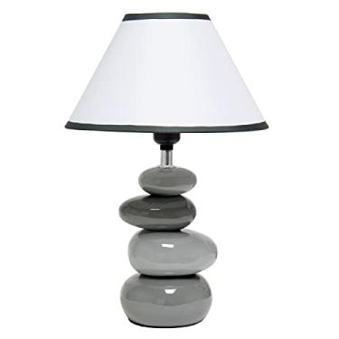 Imagem de Simple Designs Luminária de mesa Home LT3052-CINZA com pedra de cerâmica cinza