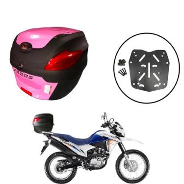 Imagem de Baú 41 Litros Awa Proos + Suporte de Baú Superior Bros 150/160 2015 em