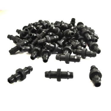 Imagem de Kit 50 Conector p/ Mangueira MicroTubo 5mm a 6mm União Sistema de Irri