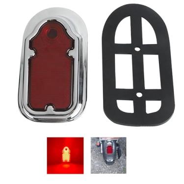 Imagem de NEOCHIAEVO Motocicletas LED Tombstone Brake Tail Light para Harley Cafe Racer Chopper, lanterna traseira vermelha com alto brilho baixo