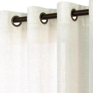 Imagem de Cortinas KOUFALL Linen Grommet, semi transparentes, 2 painéis, 84 pole