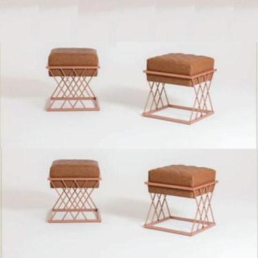 Imagem de Kit 4 Banquetas Decorativas Paris-pintura Cobre - GAT MAGAZINE