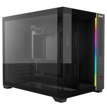 Imagem de Gabinete Gamer Redragon Wideload Mini Lite RGB Preto Sem Fans Micro ATX CA-611B