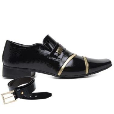 Imagem de Sapato Social Jota Pe Verniz Preto + Cinto 84203-Masculino