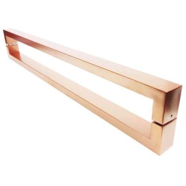 Imagem de Puxador Portas Duplo Aço Inox Cobre Acetinado Hércules 1,8 m para port