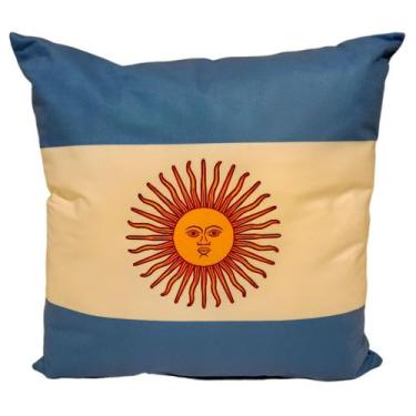 Imagem de Almofada de pelúcia Argentina Flag 45x45 cm com enchimento - Lightbek 