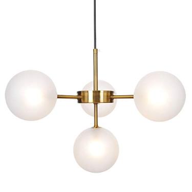 Imagem de Candeeiro lustre em forma de balão de cristal, candeeiro de teto moderno com ilha de cozinha com 4 lâmpadas LED G4, iluminação pendente para estúdio de quarto, dispositivo de iluminação / bronze