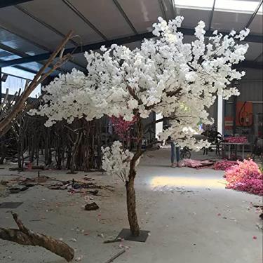 Imagem de Árvores artificiais grandes de cerejeira, planta de simulação branca, árvore dos desejos, decoração de casamento, paisagismo, árvore falsa 1,5 x 1,5 m (branco 1,6 x 1 m)