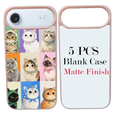 Imagem de JUSTRY 5 peças de capa de telefone em branco sublimação capas compatíveis com iPhone Air, fácil de sublimar DIY 2 em 1 capa 2D de borracha macia para impressão + inserção fosca atacado pacote